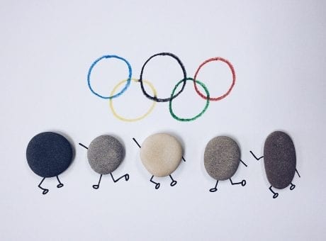olympic logo with rocks