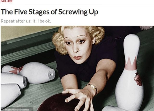 the five stages of screwing up