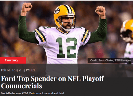 ford top spender on nfl playoff commercials