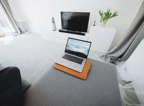 laptop on couch