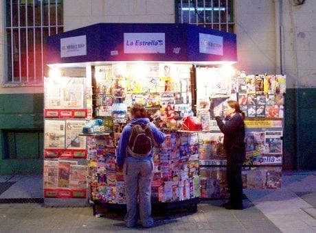 kiosk at night