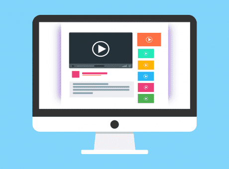 computer screen with video player