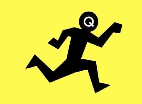 person running on yellow background