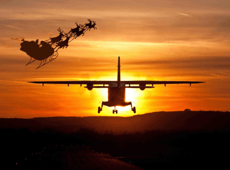 plane with santa