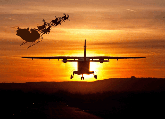 plane with santa
