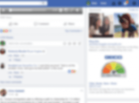 blurry facebook interface