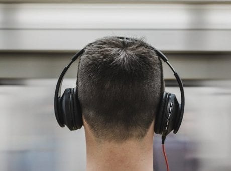 man wearing headphones