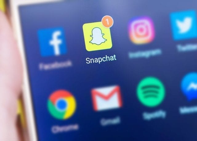 snapchat logo on smartphone