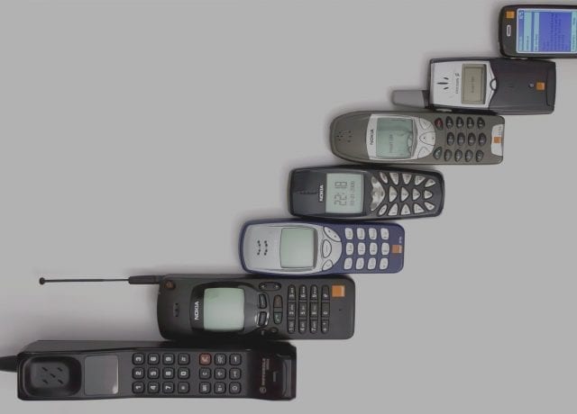 different phones throughout the years
