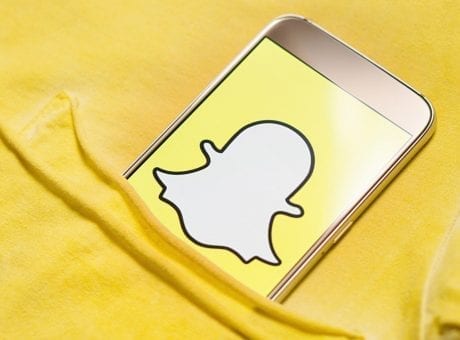 snapchat logo on smartphone