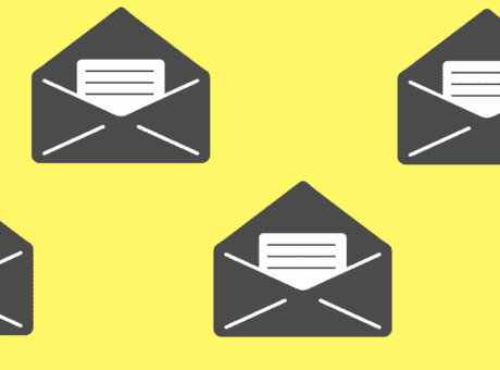 envelopes yellow background