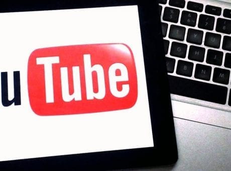 youtube logo on tablet