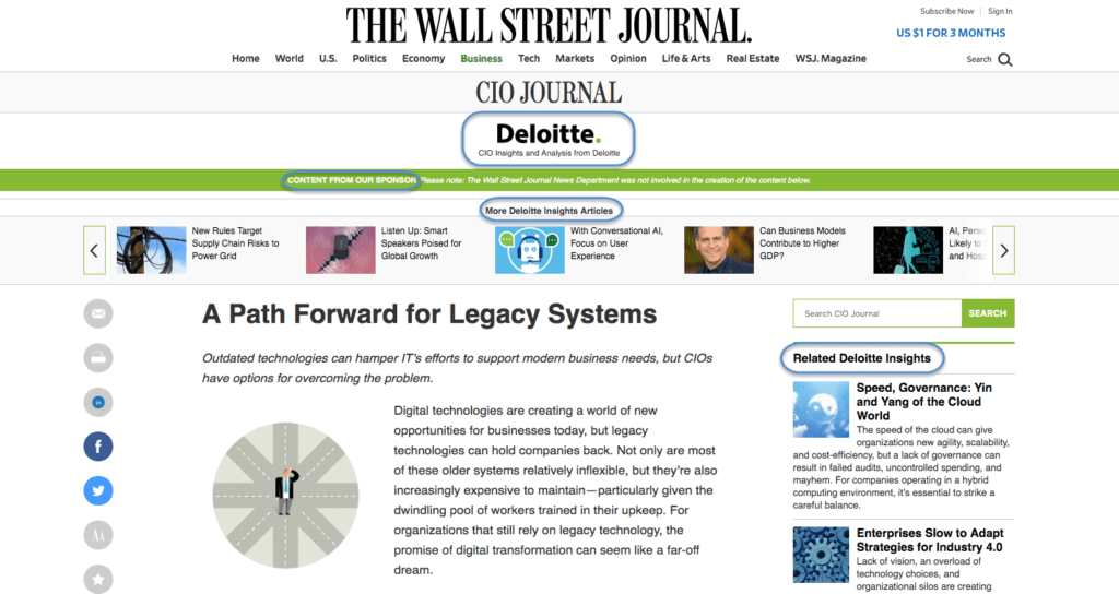 Deloitte Wall Street Journal Native Advertising