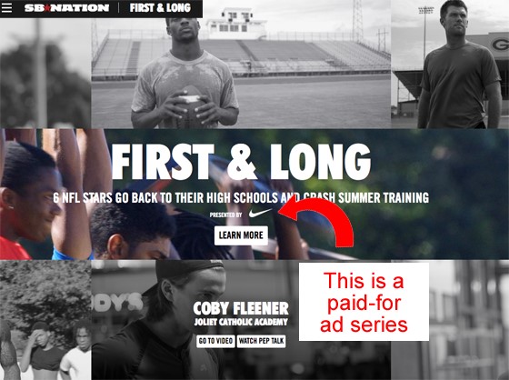 native advertising example Nike