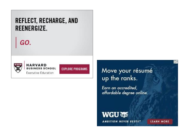 Harvard & WGU Ad