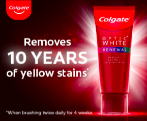 Colgate ad removes 10 years of yellow stains